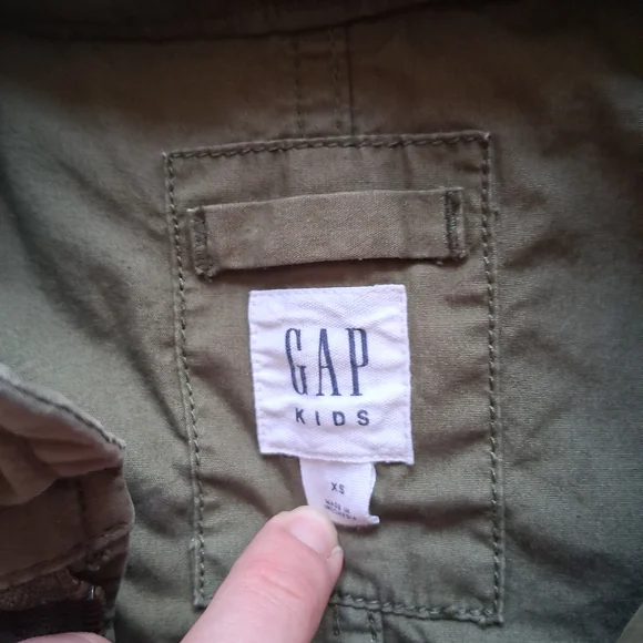 GAP Kids Forest Green Hooded Raincoat - Picture 2 of 3